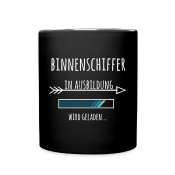 Binnenschiffer Ausbildung Beruf Geschenk - Tasse einfarbig - Schwarz - Vorne