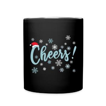 Cheers Merry Xmas Christmas Cheer - Full Colour Mug - black - Front