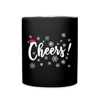 Cheers Merry Xmas Christmas Cheer - Full Colour Mug - black - Front