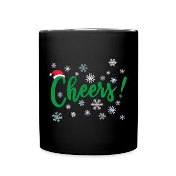 Cheers Merry Xmas Christmas Cheer - Full Colour Mug - black - Front