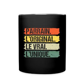 Parrain l' original le vrai cadeau vintage rétro - Mug uni - noir - Devant
