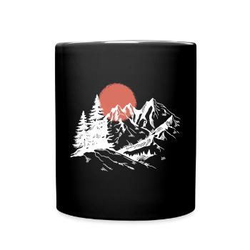 Sunset Peak Silhouette - Full Colour Mug - black - Front