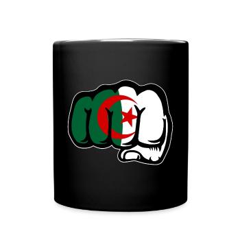 Algeria Flag Hand Fist - Full Colour Mug - black - Front