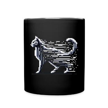 Pixel Cat - Full Colour Mug - black - Front