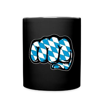 Bayern Flagge Faust Symbol - Tasse einfarbig - Schwarz - Vorne