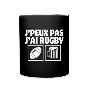 rugby, fan de rugby, rugby humour, rugby sport - Mug uni - noir - Devant