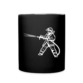 Dessin de pompier - Mug uni - noir - Devant