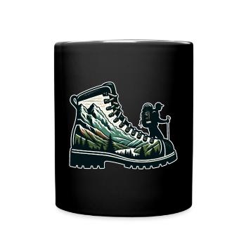 Chaussure randonnée Montagne Trekkeur Randonneur - Mug uni - noir - Devant