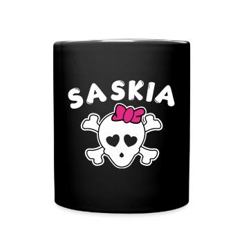Piratin Saskia Design für Mädchen und Frauen - Tasse einfarbig - Schwarz - Vorne