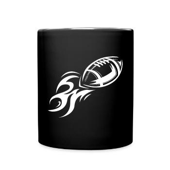 American Football Symbol Fire Ball Throw Flying - Full Colour Mug - black - Front