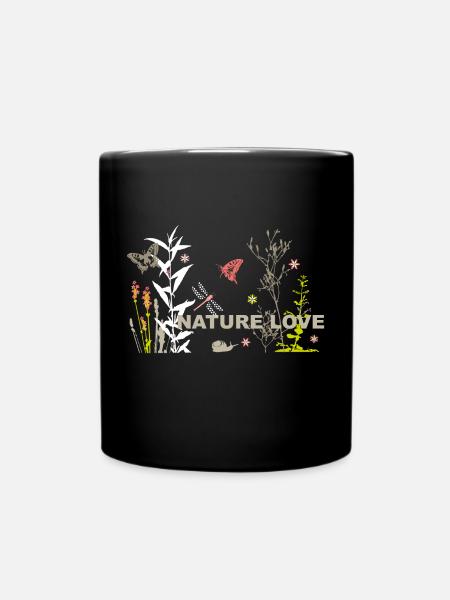 Prairie d’amour nature avec des insectes - Mug uni - noir
