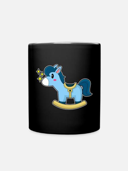 Süßes Schaukelpferd - Tasse einfarbig - Schwarz