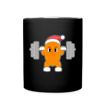 Carotte Noël Musculation - Mug uni - noir - Devant