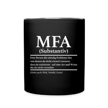 MFA Medizinische Fachangestellte - Tasse einfarbig - Schwarz - Vorne