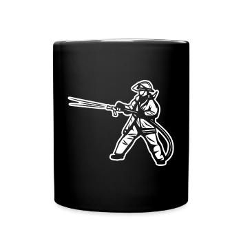 Pompier - Mug uni - noir - Devant