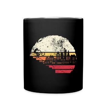 Horizon de la ville Coucher de soleil - Mug uni - noir - Devant