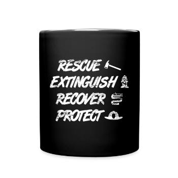 Dicton de pompier - Mug uni - noir - Devant
