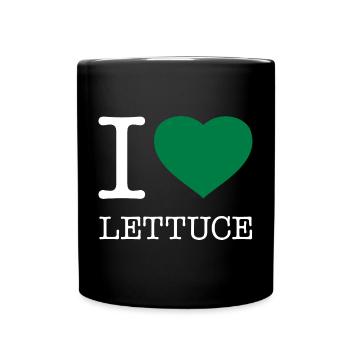 I LOVE LETTUCE Salad - Full Colour Mug - black - Front