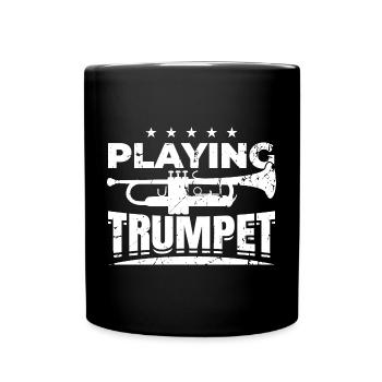 Playing the trumpet - Full Colour Mug - black - Front