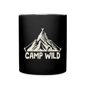 Camp Wild - Bergzelt [Weiß] - Tasse einfarbig - Schwarz - Vorne