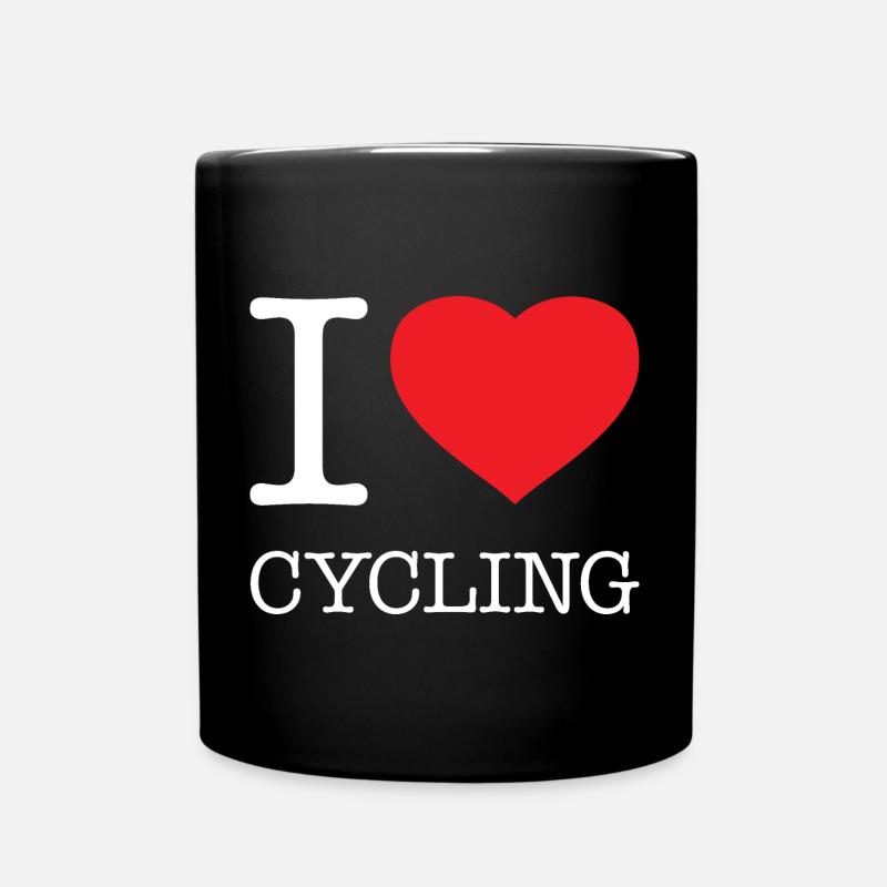 I LOVE CYCLING - Full Colour Mug - black