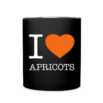I LOVE APRICOTS Aprikosen - Tasse einfarbig - Schwarz - Vorne