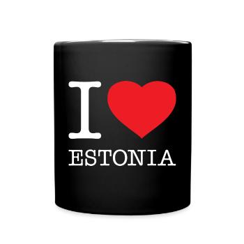 I LOVE ESTONIA Estland - Tasse einfarbig - Schwarz - Vorne