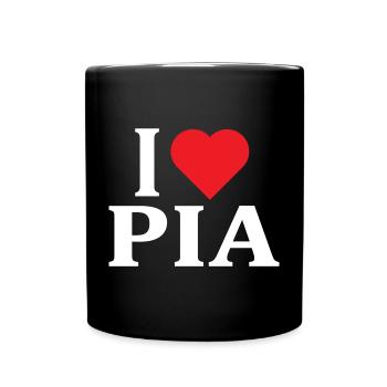 t-shirt I love Pia t-shirt gift idea - Full Colour Mug - black - Front