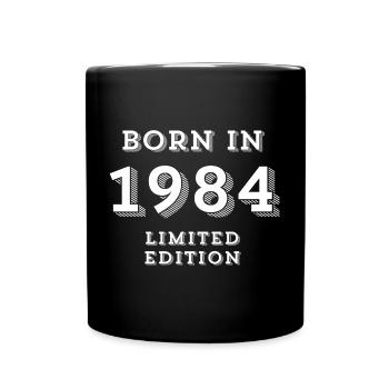 1984, Jahr 1984, 40 Jahre - Tasse einfarbig - Schwarz - Vorne
