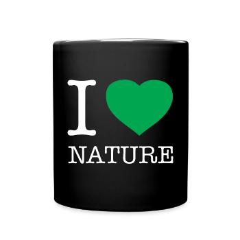 I LOVE NATURE - Full Colour Mug - black - Front