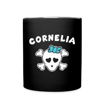 Piratin Cornelia Design für Mädchen und Frauen - Tasse einfarbig - Schwarz - Vorne