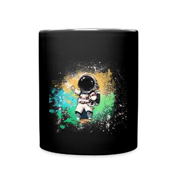 graffiti,painting,colorful, astronaut - Full Colour Mug - black - Front