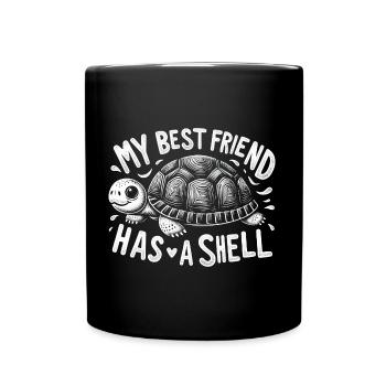 Mein bester Freund hat einen Panzer - Turtles Frie - Tasse einfarbig - Schwarz - Vorne