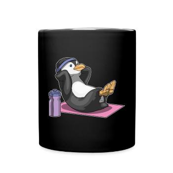 Penguin Abdominal Training Bodybuilding - Full Colour Mug - black - Front