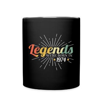 1974 Geburtstag Sprüche Legende Retro - Tasse einfarbig - Schwarz - Vorne