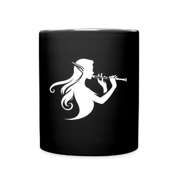 „Elfische Flötenmelodie“ - Tasse einfarbig - Schwarz - Vorne