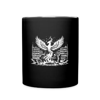 Phönix der Weisheit - Tasse einfarbig - Schwarz - Vorne