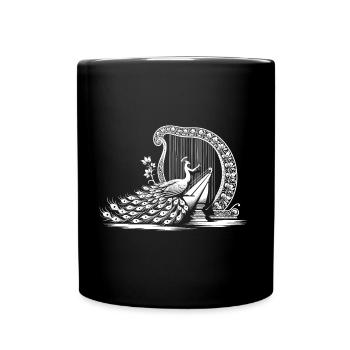 Harp melody of the peacock - Full Colour Mug - black - Front
