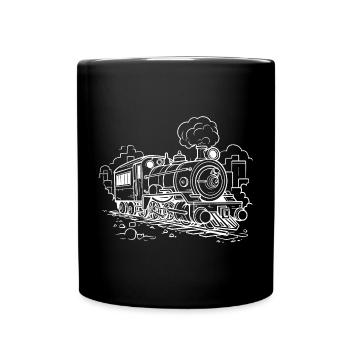 Dampflokomotive - Tasse einfarbig - Schwarz - Vorne