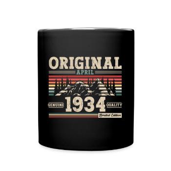 90e anniversaireHomme Original Avril Vintage 1934 - Mug uni - noir - Devant