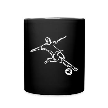 Fußballspieler - Tasse einfarbig - Schwarz - Vorne