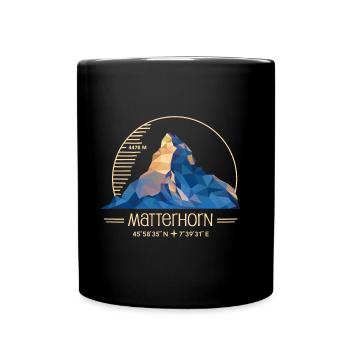 Matterhorn Wanderung Wandern Zermatt Souvenir - Tasse einfarbig - Schwarz - Vorne