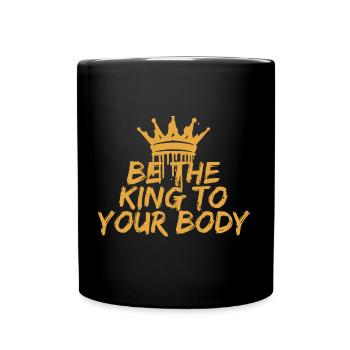 ,,Soyez le roi de votre corps'' T-shirt de motivation - Mug uni - noir - Devant