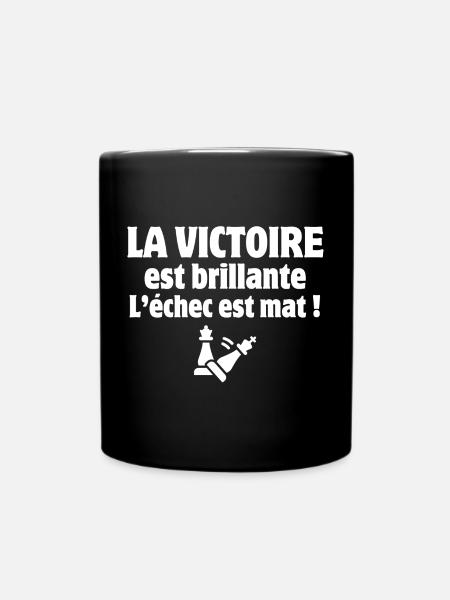 échec et mat, stratégie, échiquier - Mug uni - noir