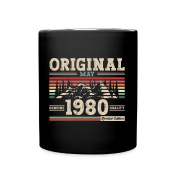Original Mai 1980 Jahrgang 1980 Geburtstag 1980 - Tasse einfarbig - Schwarz - Vorne