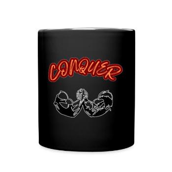 Bras de fer ''Conquer'' T-shirt - Mug uni - noir - Devant