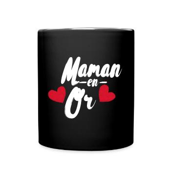 Maman en or - Mug uni - noir - Devant
