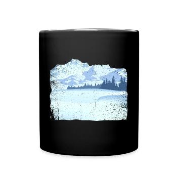 Mountain in snow with dirty effect - Full Colour Mug - black - Front