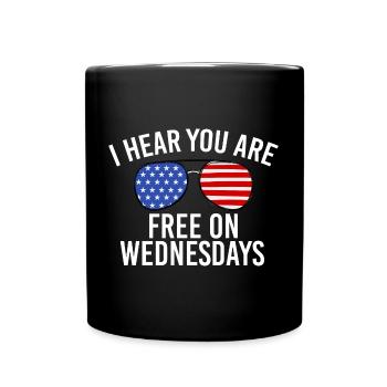 Drapeau américain Vintage Biden gratuit le mercredi - Mug uni - noir - Devant