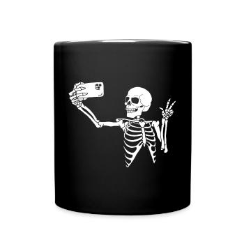 Tödliches Selfie (Weiß) - Tasse einfarbig - Schwarz - Vorne